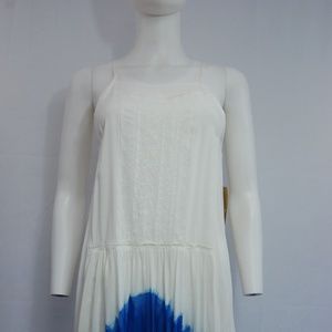 Andree Blue Spaghetti Strap White Dress